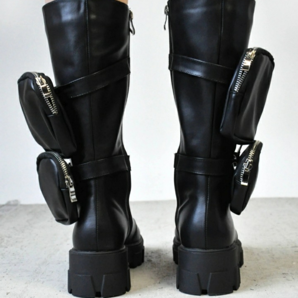 Black combat boots - Picture 4 of 5